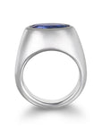 Platinum Faceted Oval Tanzanite Dome Ring