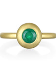 18 Karat Gold Brazilian Emerald Dome Ring
