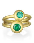18 Karat Gold Brazilian Emerald Dome Ring