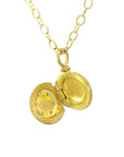 18 Karat Gold and Diamond Small Round Locket