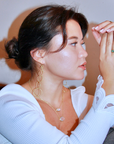18 Karat Gold Oval Moonstone Bezel Necklace