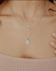 18 Karat White Gold Diamond Baguette Drop Necklace