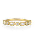 18 Karat Gold Marquise/Round Diamond Half Eternity Band