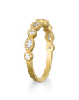 18 Karat Gold Marquise/Round Diamond Half Eternity Band