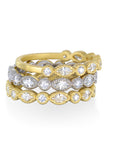 18 Karat Gold Marquise/Round Diamond Eternity Band with Milgrain Detail