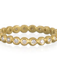 18 Karat Gold Diamond Small Granulation Bead Ring