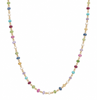 18 Karat Gold Hand-Wrapped Gemstone Beaded Necklace