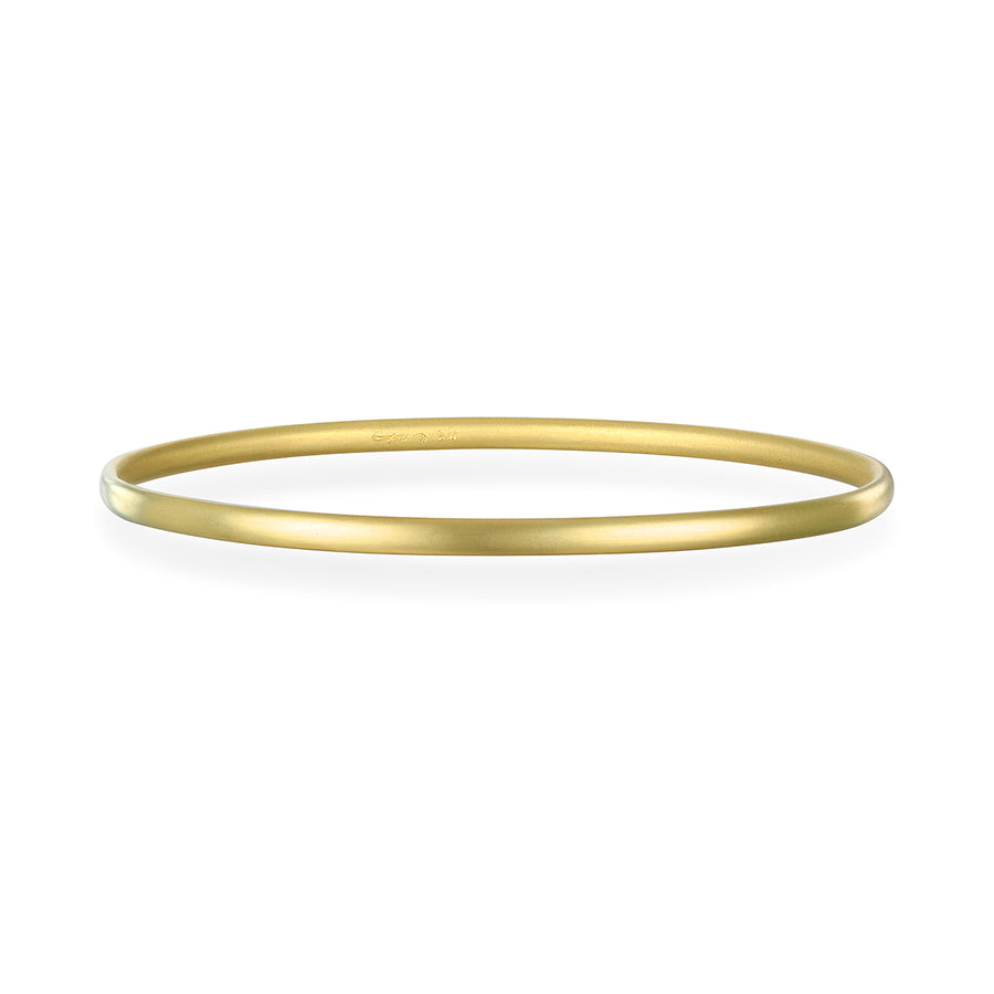 18 Karat Oval Wire Bangle Bracelet - 3mm