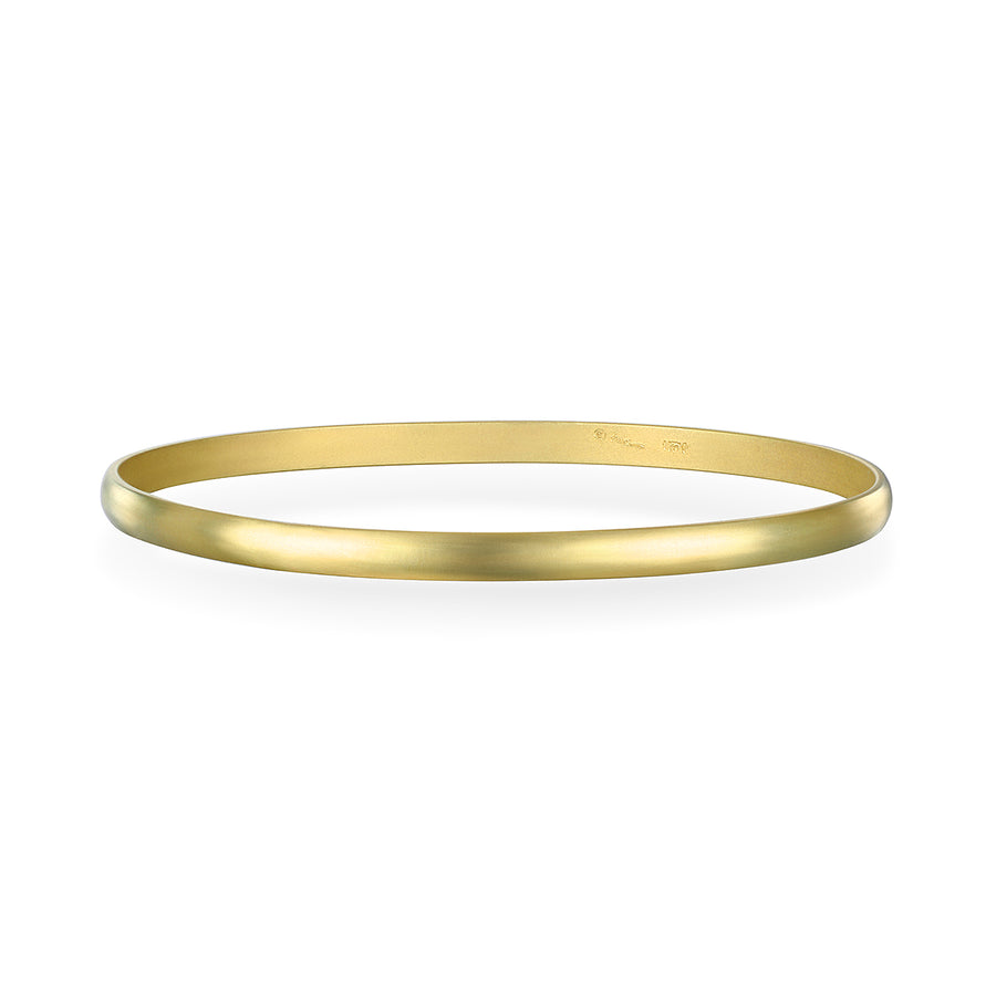 18 Karat Oval Wire Bangle Bracelet - 4mm