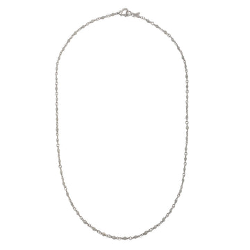 Platinum Hand-Wrapped Diamond Bead Necklace
