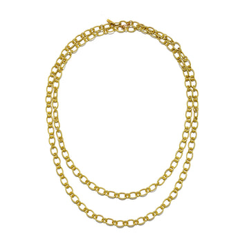 18 Karat Gold Oval Round Link Chain