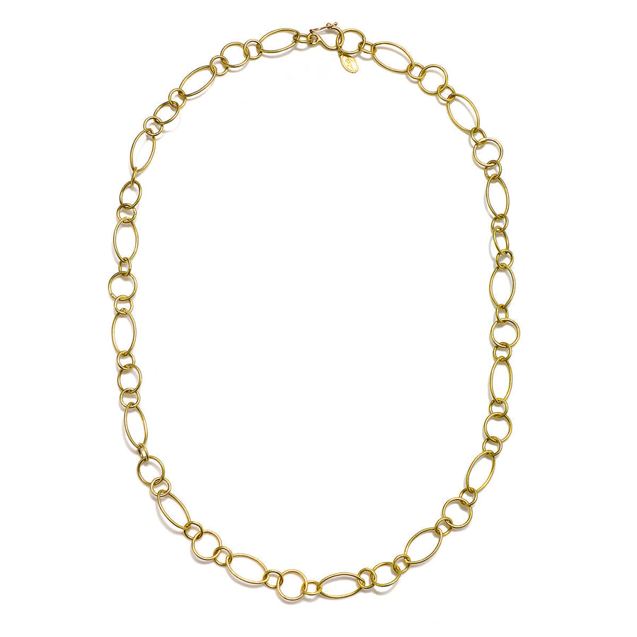 18 Karat Gold Mini Marquise Link Chain