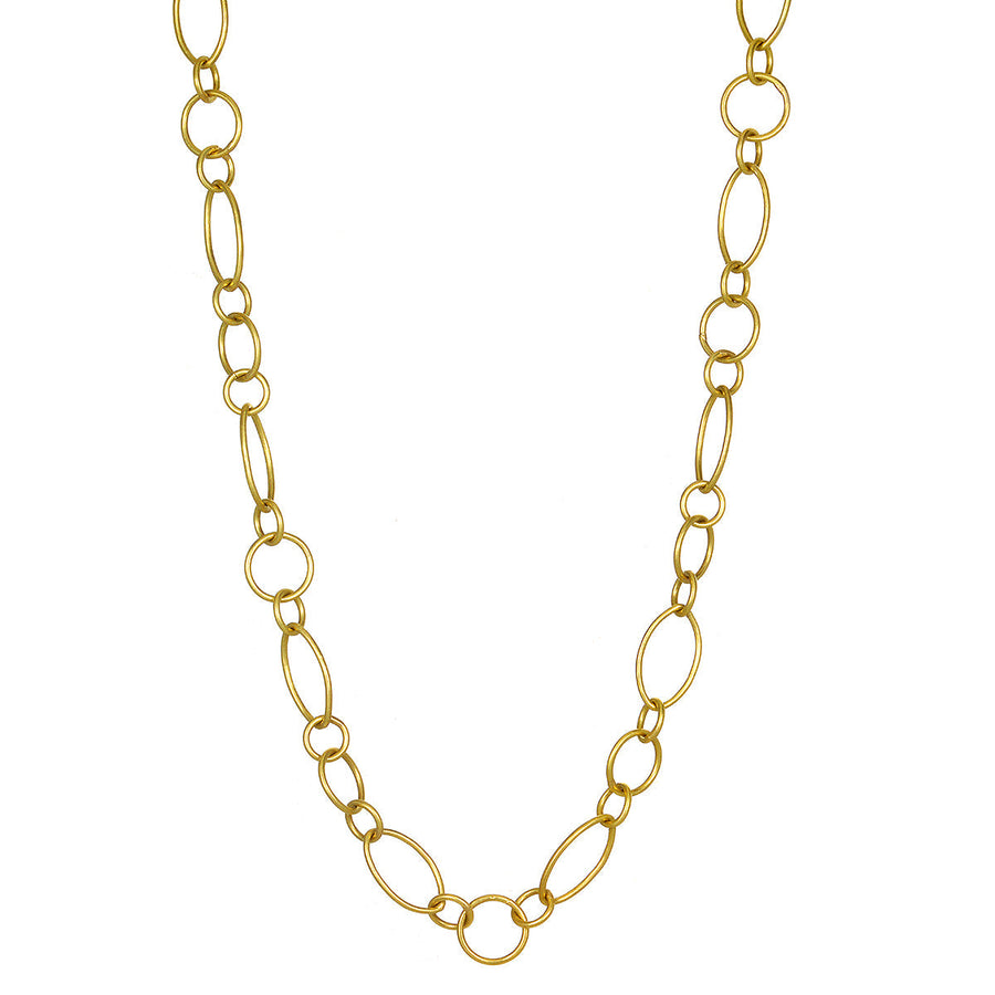 18 Karat Gold Mini Marquise Link Chain