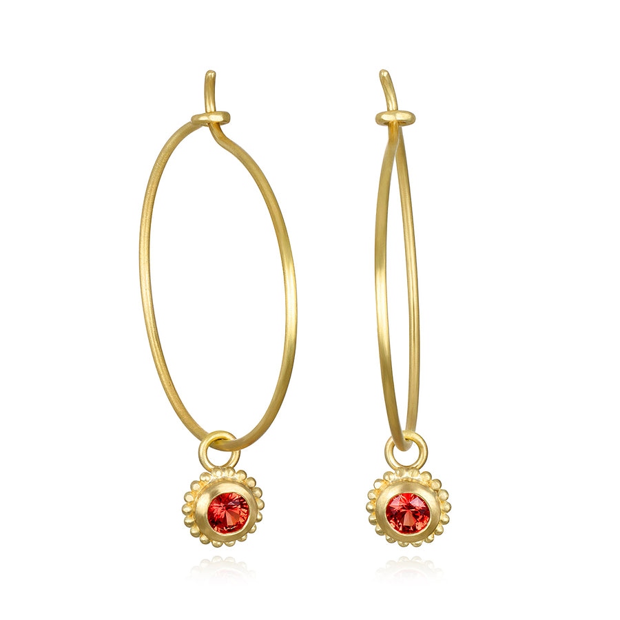 18 Karat Gold Blue Ceylon Sapphire Granulation Drops