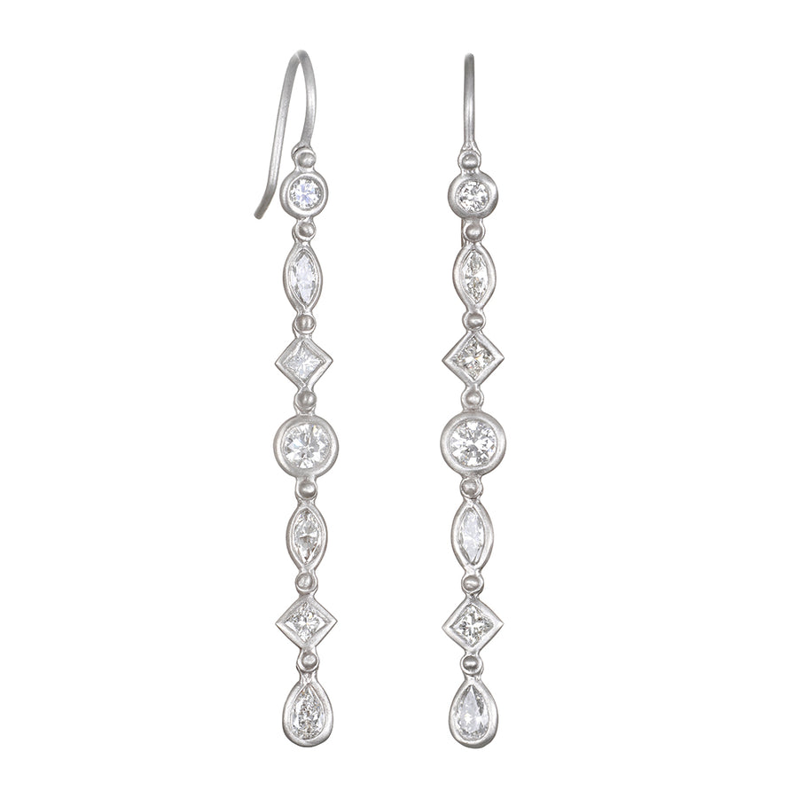 Platinum Diamond Line Earrings