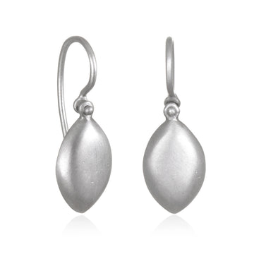 Platinum Matte Marquise Hinged Drop Earrings