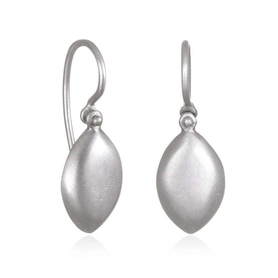 Platinum Matte Marquise Hinged Drop Earrings