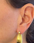 18 Karat Gold Anticlastic Hoop Diamond Earrings - medium