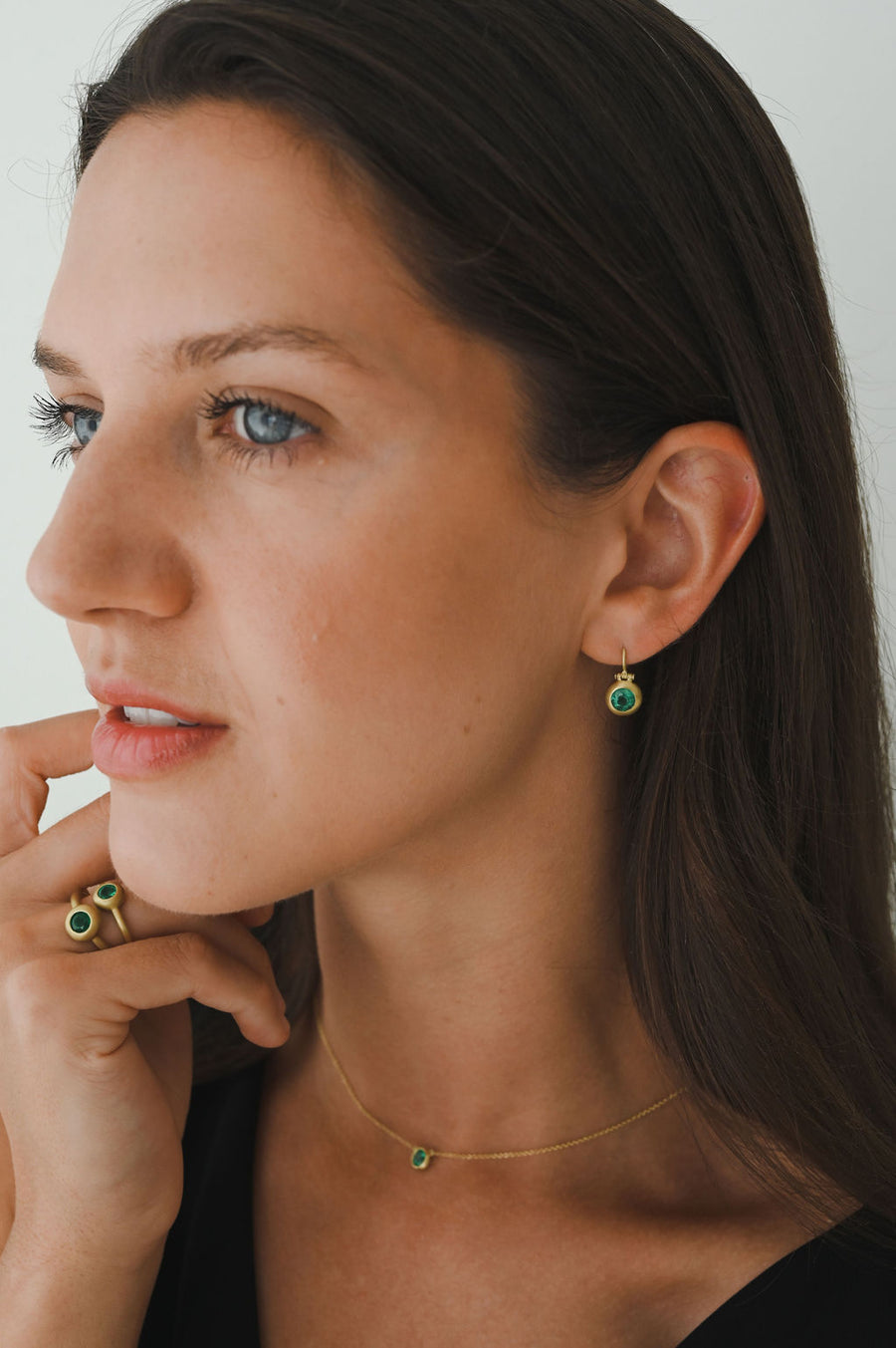 18 Karat Gold Brazilian Emerald Dome Ring