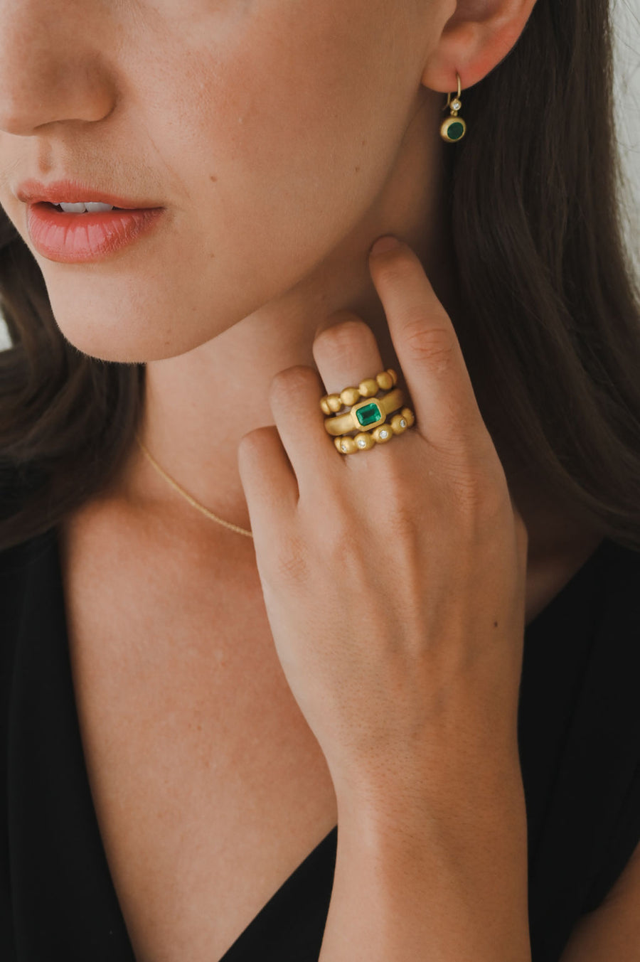 18 Karat Gold Colombian Emerald Bezel Ring