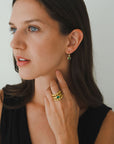 18 Karat Gold Brazilian Emerald and Diamond Hinge Earrings