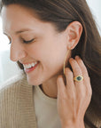 18 Karat Gold Diamond Granulation Bead Hoop Earrings