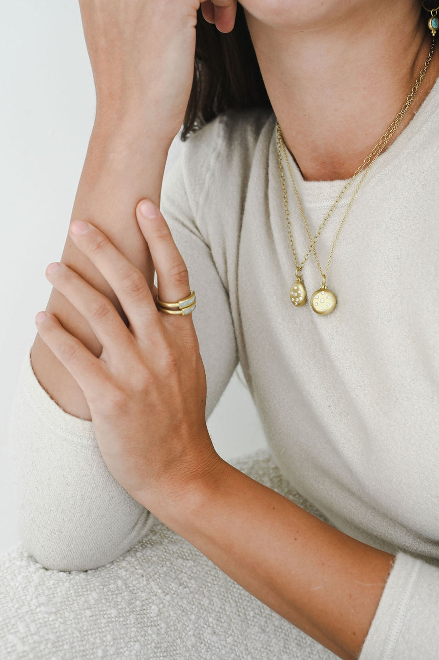 18 Karat Gold and Diamond Small Oval Locket
