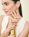 18 Karat Gold Double Diamond Hinge Earrings