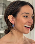 Platinum Tanzanite Earrings with Diamond Baguette Hinge
