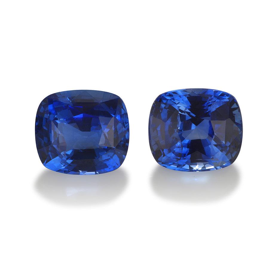 Pair of Cushion Ceylon Blue Sapphires 8.66 tcw