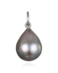 Platinum Black Tahitian Pearl Drop Pendant