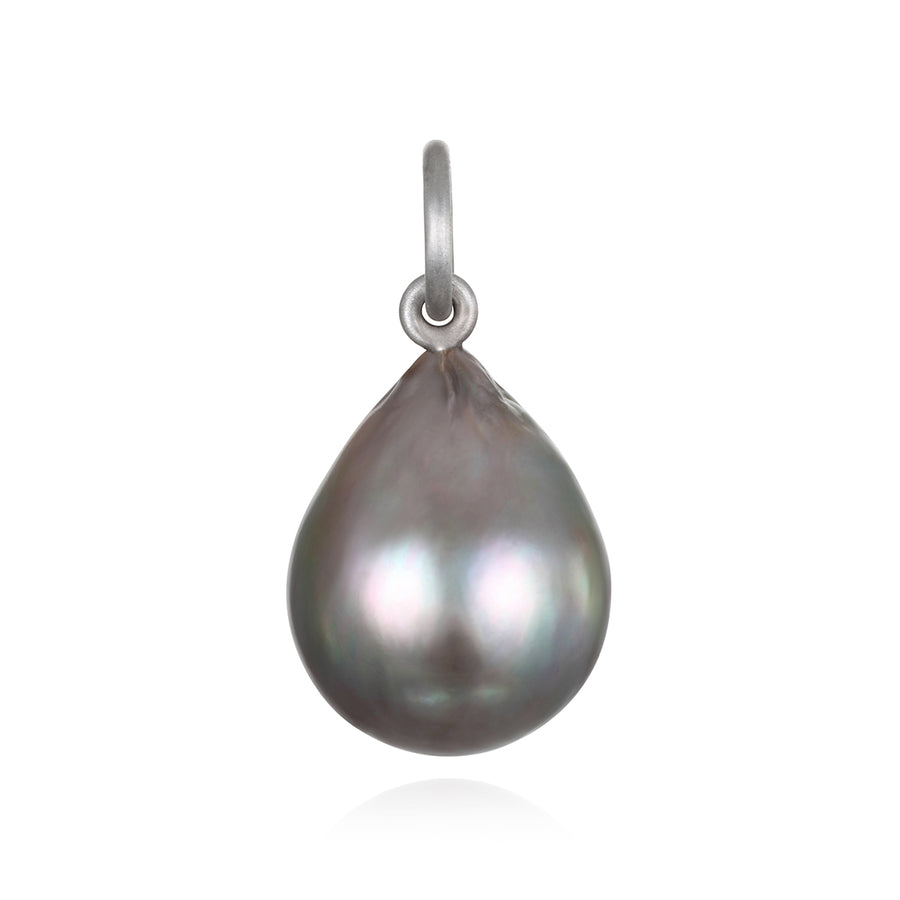 Platinum Black Tahitian Pearl Drop Pendant