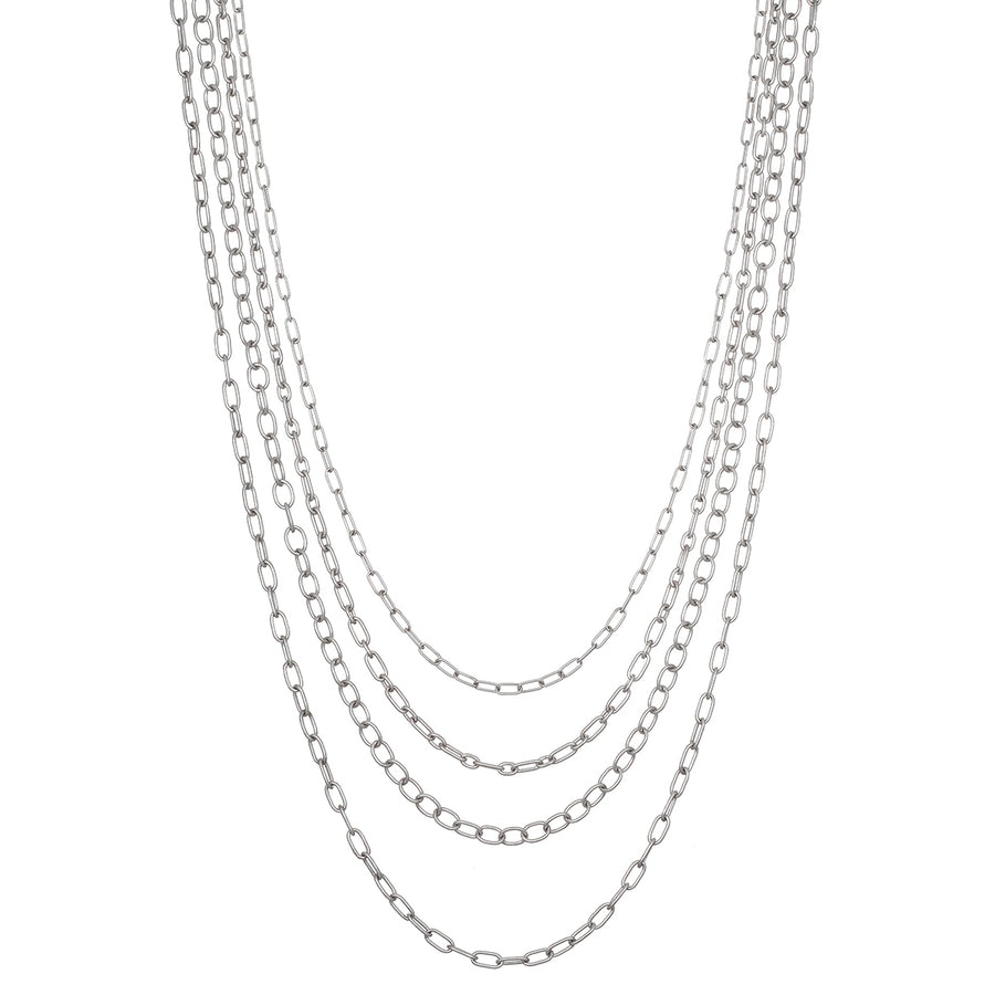 Platinum Mini Paperclip Vintage Link Chain