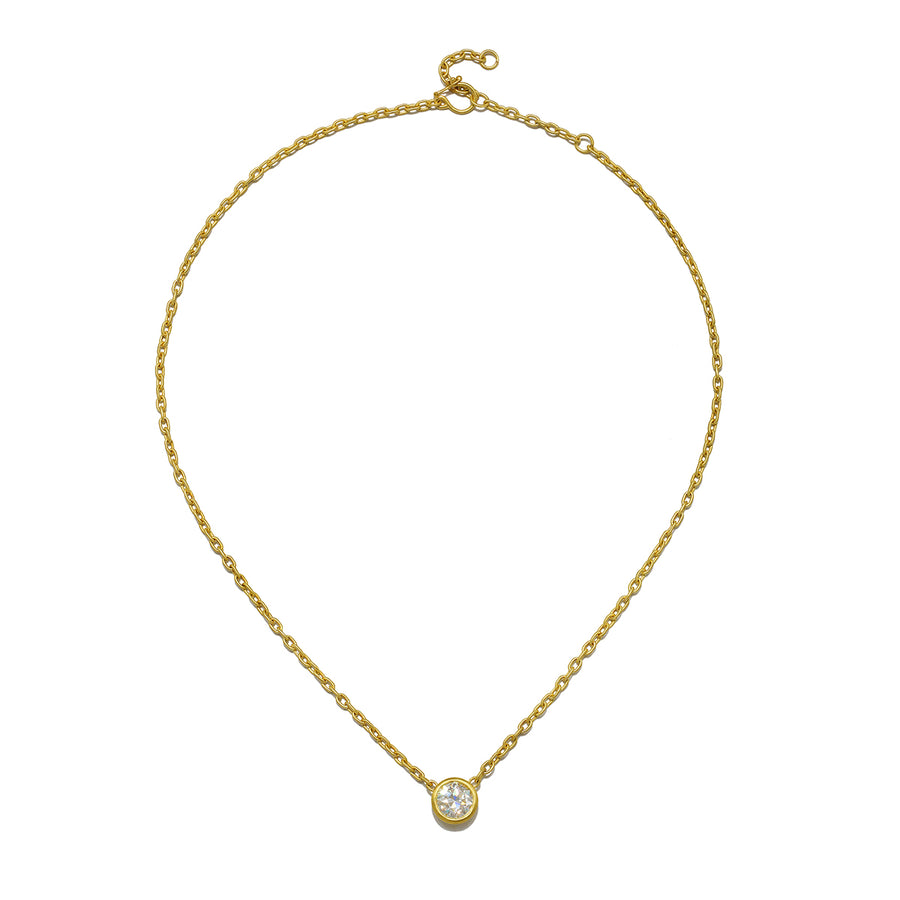 18 Karat Gold Diamond Bezel Necklace