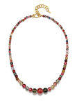22 Karat Gold Multi-Colored Tourmaline Graduated Bead Necklace