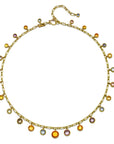 18 Karat Gold Rose Cut Multi-Sapphire Fringe Necklace