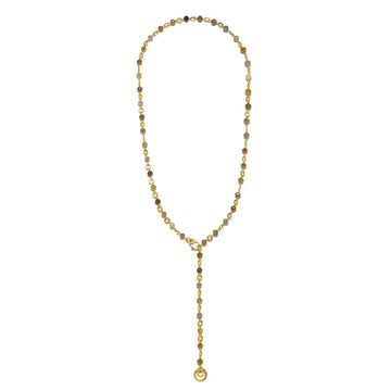 18 Karat Gold Milky Diamond Bead Necklace