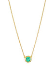 18 Karat Gold Colombian Emerald Bezel Necklace