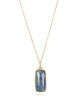 18 Karat Gold Blue Sapphire Slice Hinged Pendant