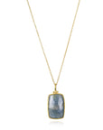 18 Karat Gold Blue Sapphire Slice Hinged Pendant