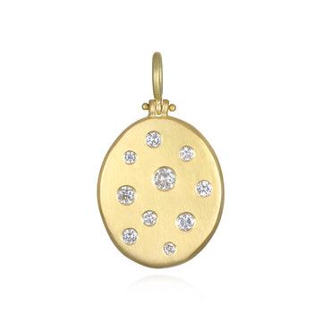 18 Karat Diamond Dog Tag Pendant - Large