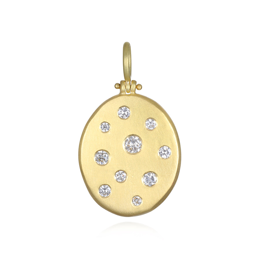 18 Karat Diamond Dog Tag Pendant - Large