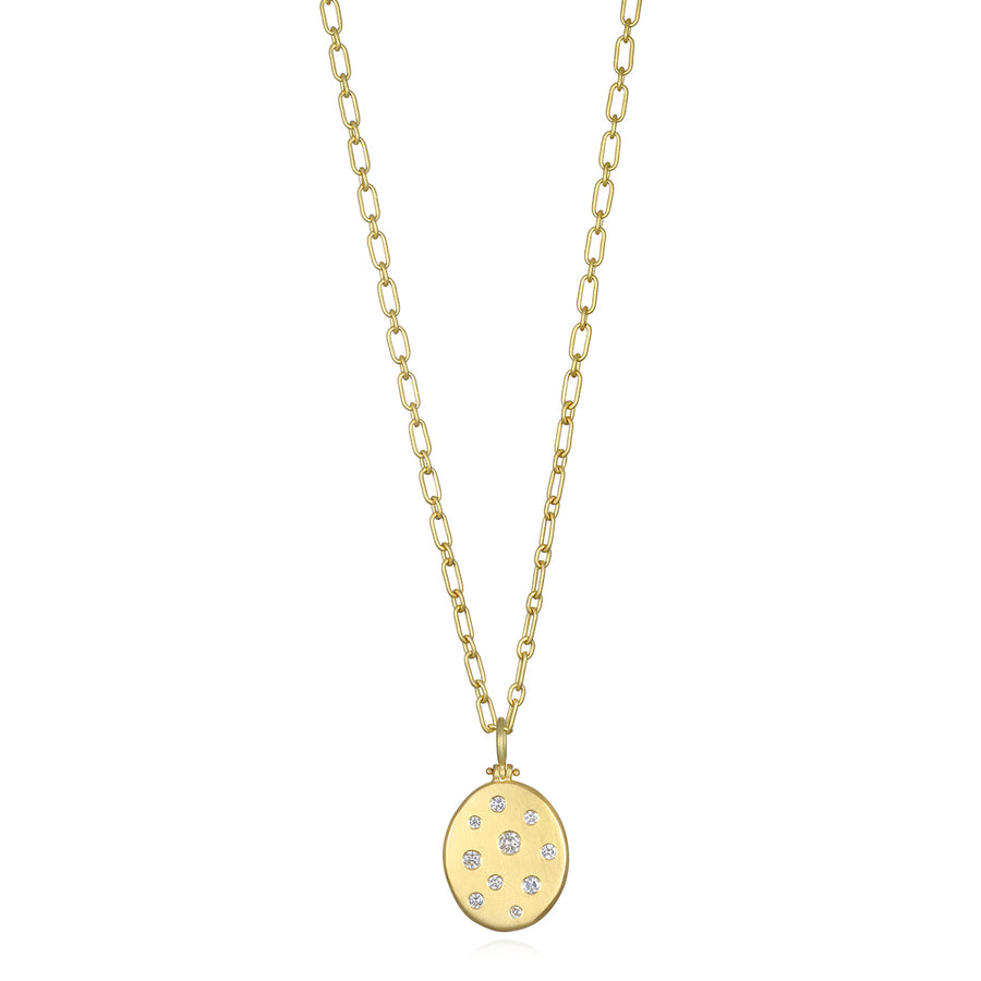18 Karat Diamond Dog Tag Pendant - Large
