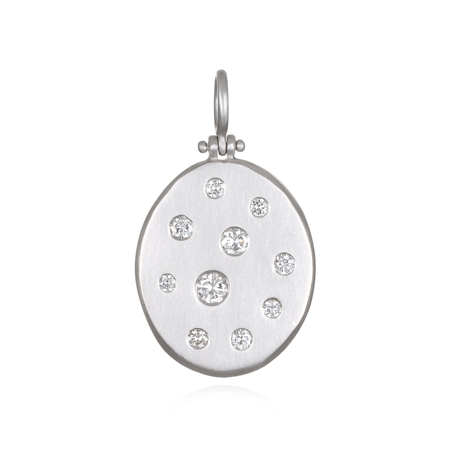 Platinum Diamond Dog Tag Pendant - Large