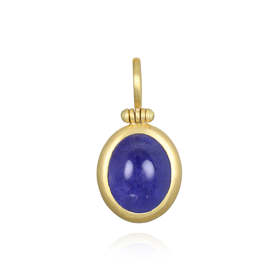 18 Karat Gold Tanzanite Cabochon Pendant