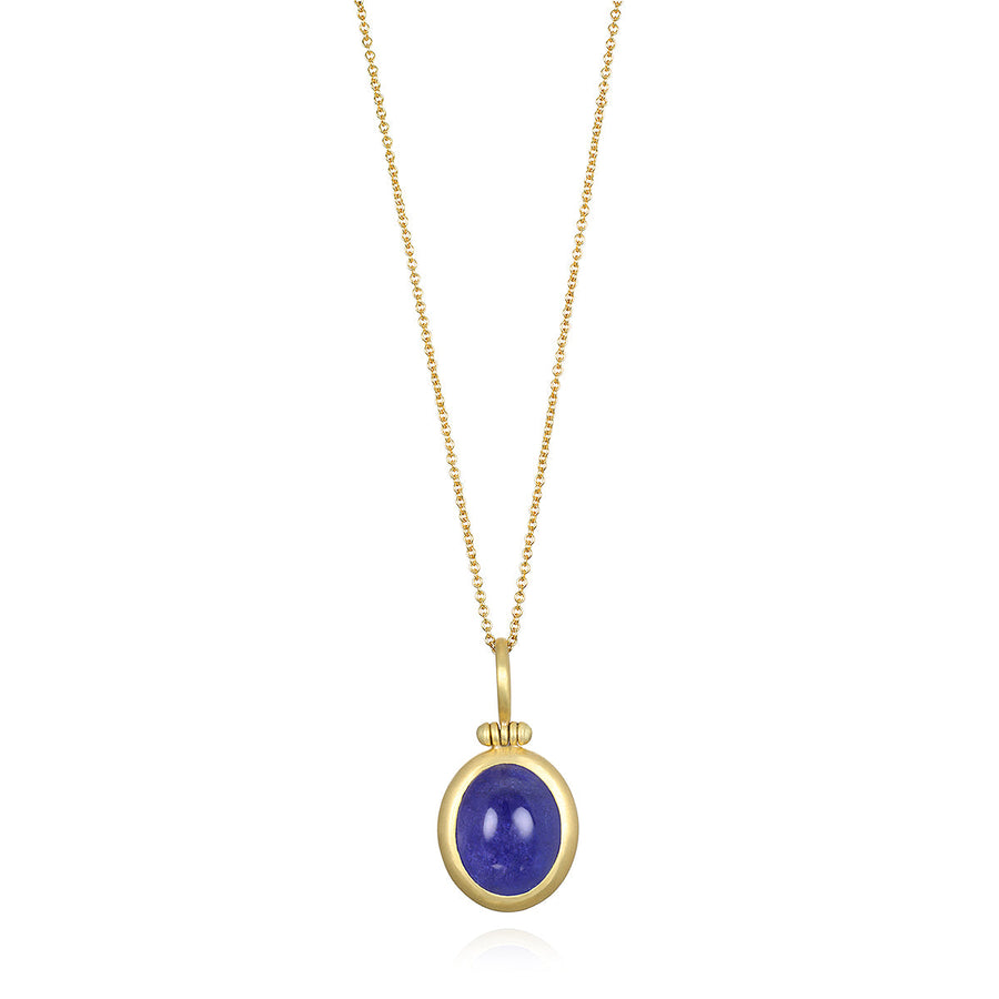 18 Karat Gold Tanzanite Cabochon Pendant