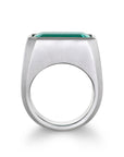 Platinum Zambian Emerald Bezel Ring