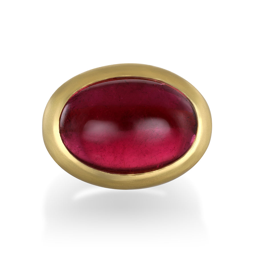 22 Karat Gold Rubellite Tourmaline Cabochon Ring