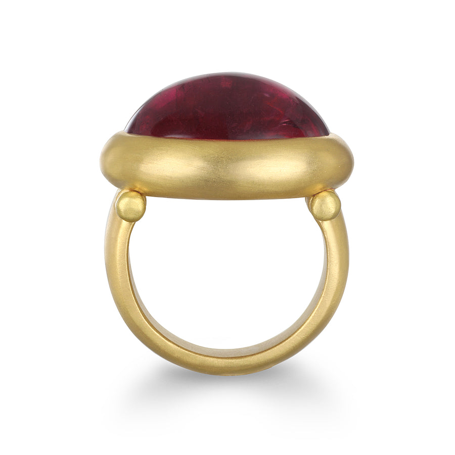 22 Karat Gold Rubellite Tourmaline Cabochon Ring
