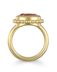 18 Karat Gold Pink Tourmaline Granulation Bezel Ring